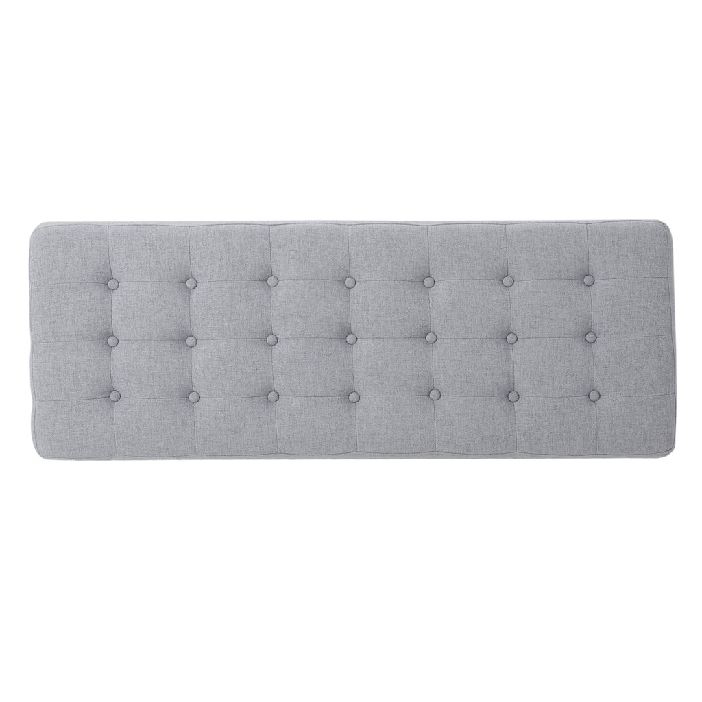 Light Grey Tufted Fabric Bench U226474