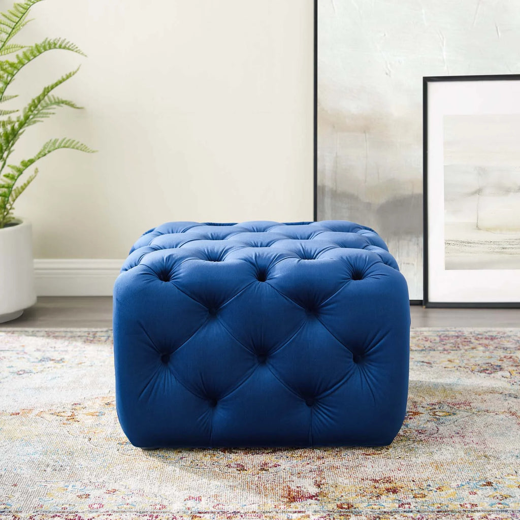 Tufted Velvet Accent Chair Ottoman I45323