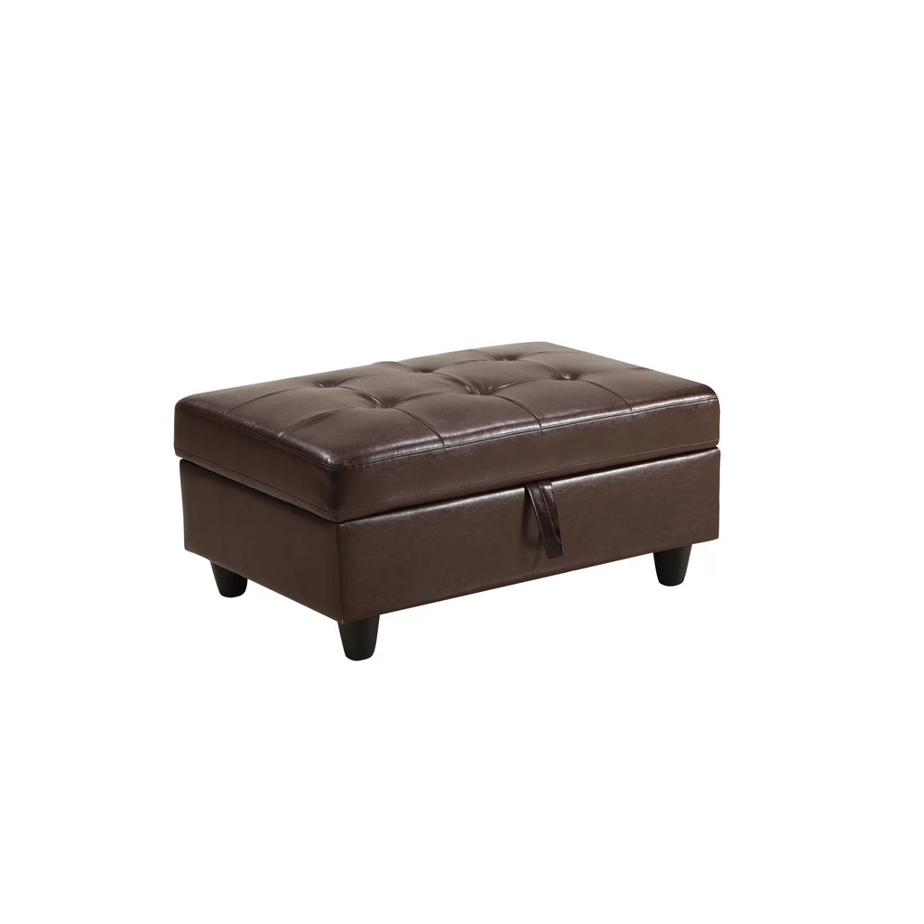 Brown Faux Leather 3 Pc Sectional Sofa Set T134