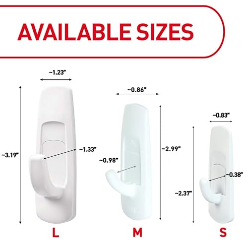 Large Utility Hooks, 7 Hooks, 12 Strips U5805
