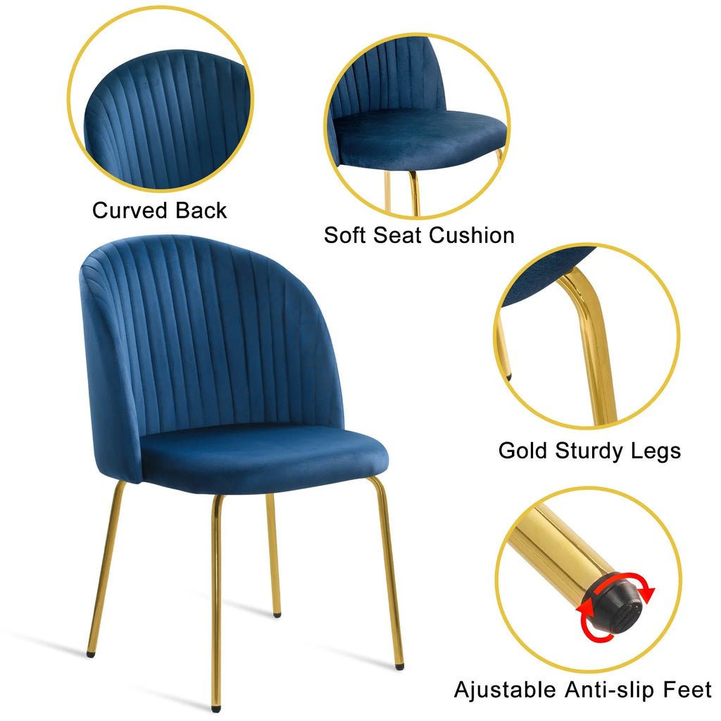 Blue Velvet Dining Chairs Set of 2 Y94537