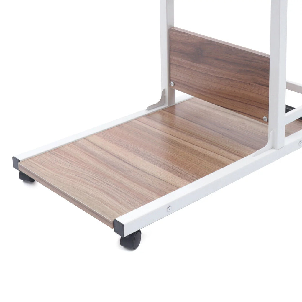 C Shaped Side Table with Storage & Wheels X530450