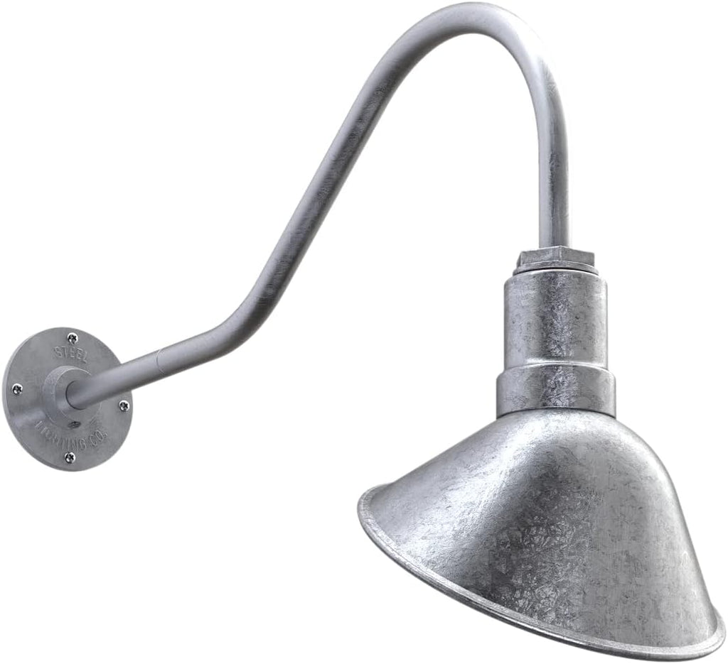 Galvanized Exterior 9 inch Dome 11 inch Gooseneck Store Sign Light H109