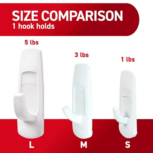 Large Utility Hooks, 7 Hooks, 12 Strips U5805