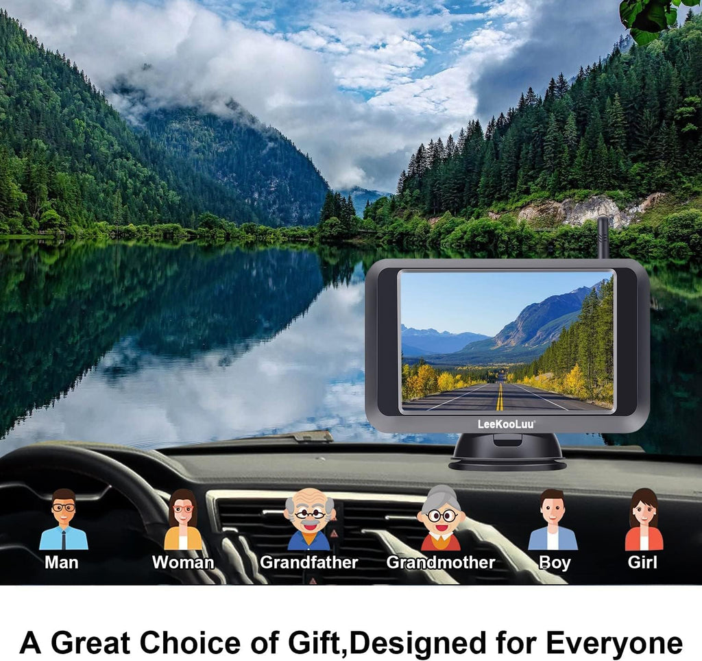 Wireless Backup Camera with 5'' Monitor Full HD 1080P Bluetooth Rear View Camera M567893