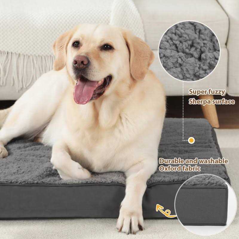Waterproof Plush Dog Bed with Removable Washable Cover A400672