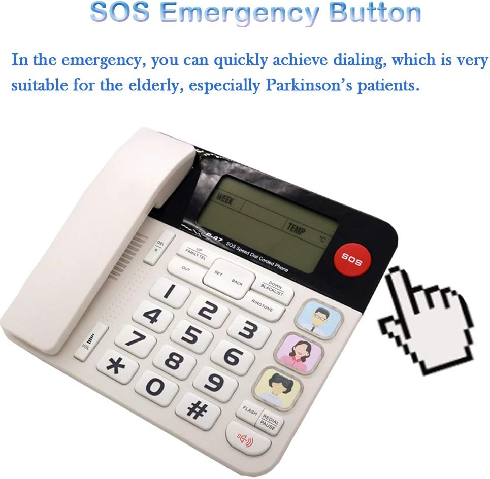 Corded Phones with Big Button, Caller ID, Amplified Phones, Pack of 2 G852052