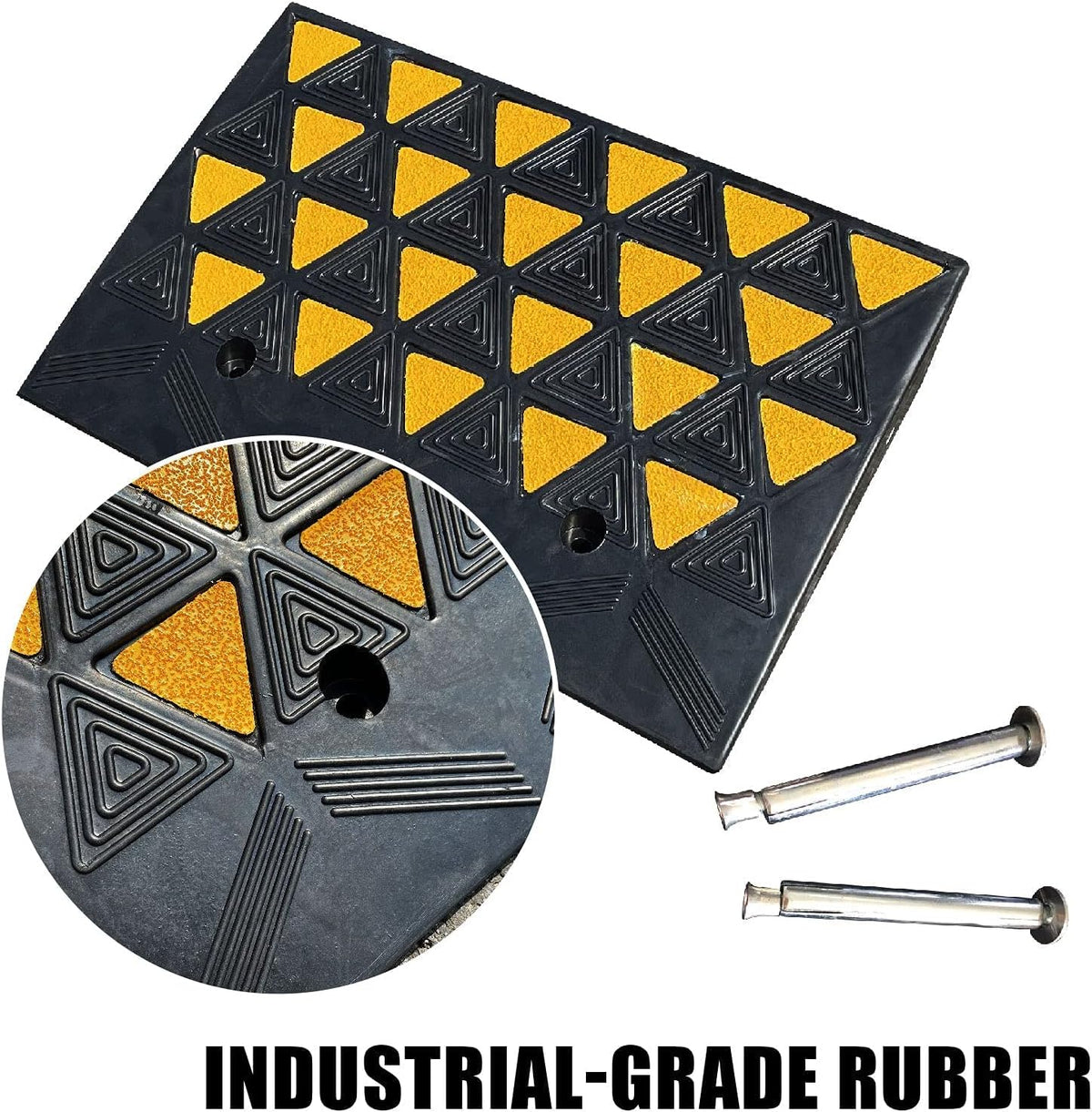 6 inch Rise Rubber Curb Ramp 23.5-in Width Non-Slip Heavy Duty Driveway Curb Ramps Q70790