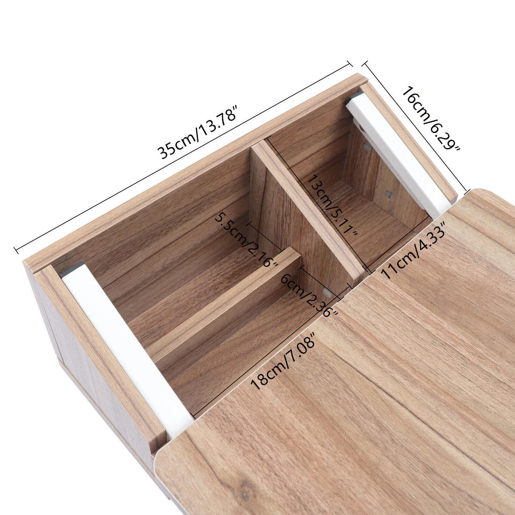 C Shaped Side Table with Storage & Wheels X530450