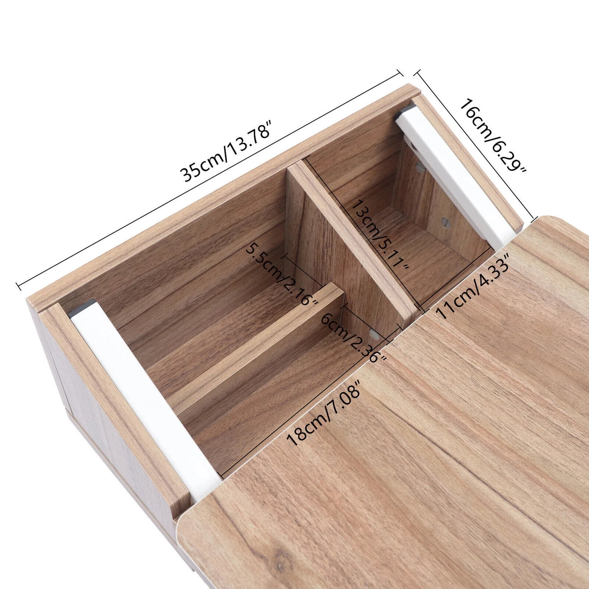 C Shaped Side Table with Storage & Wheels X530450