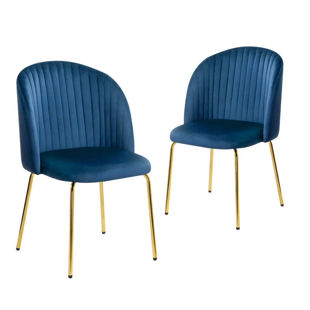 Blue Velvet Dining Chairs Set of 2 Y94537