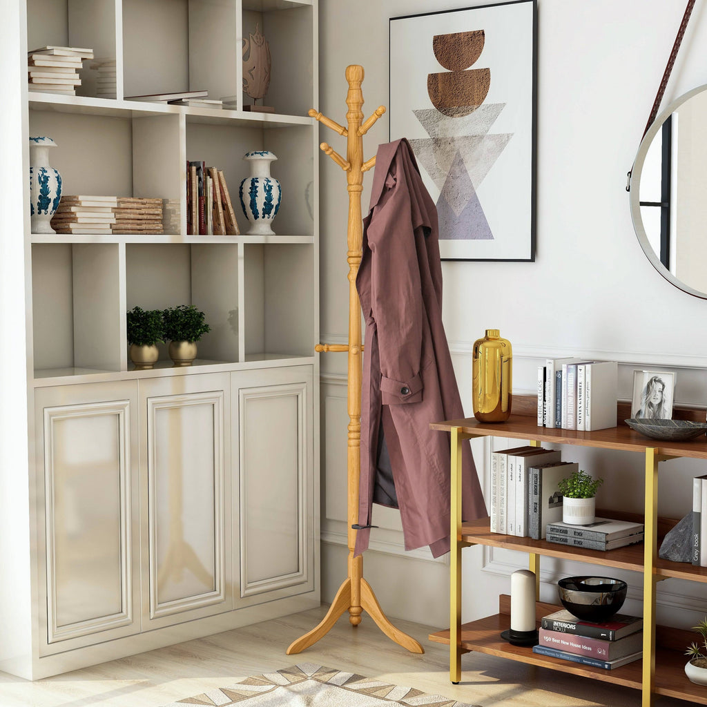 White Solid Wood Coat Rack P55841