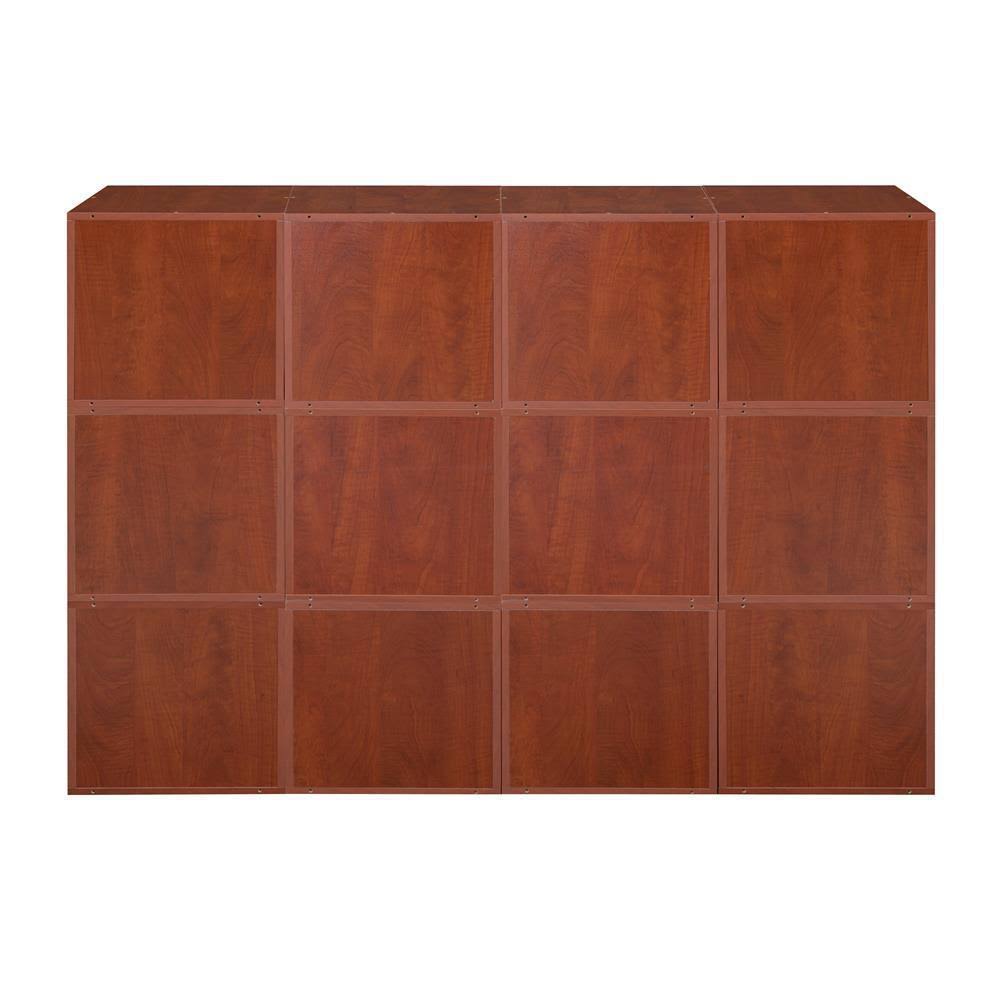 Cherry Wood 12-Cube Storage Organizer M181942