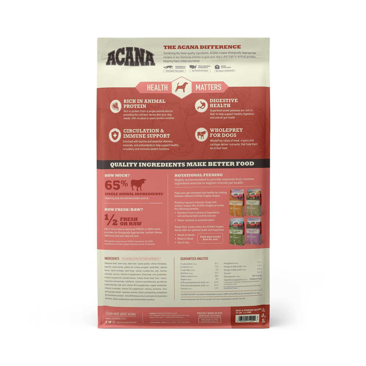Beef & Pumpkin Dry Dog Food M654