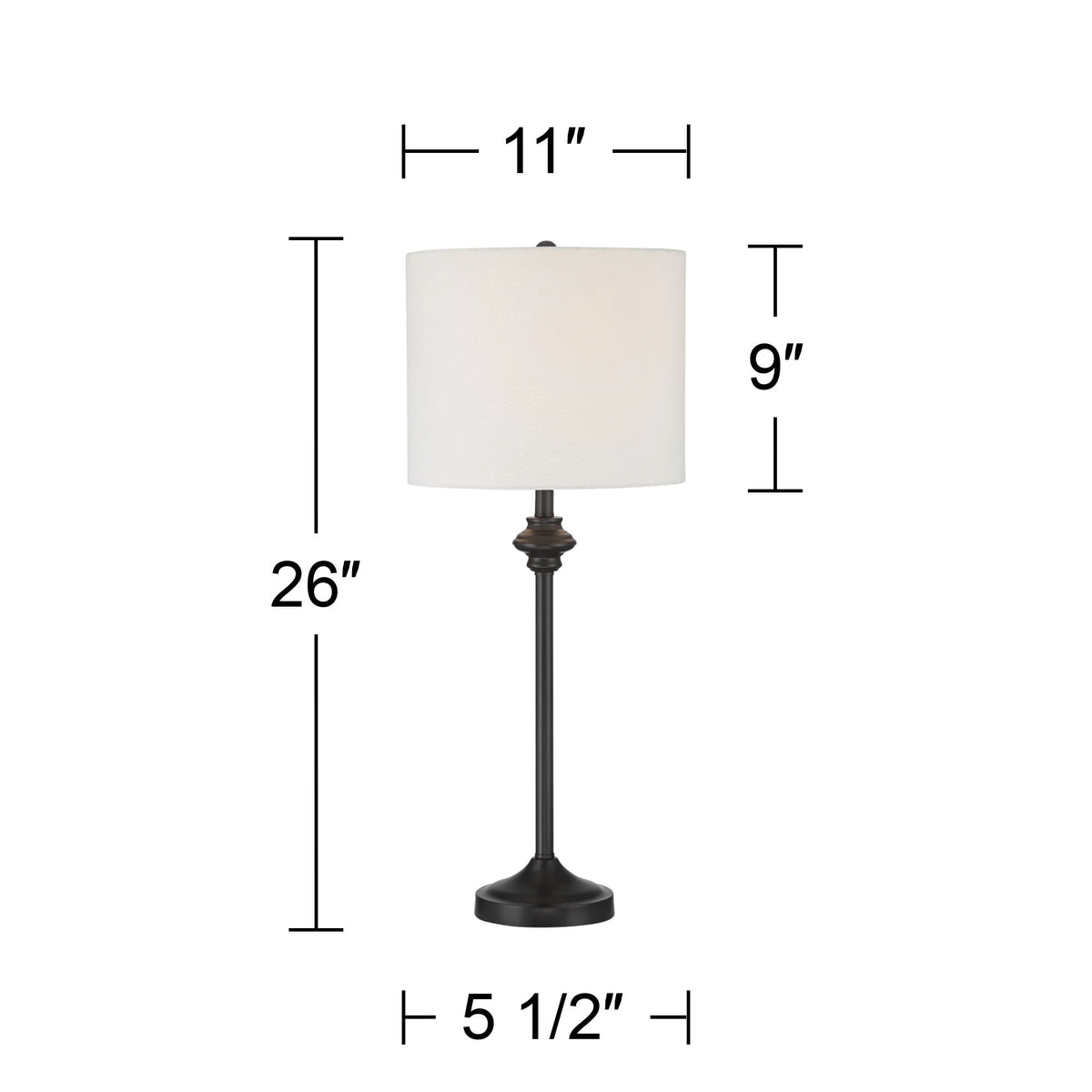 Set of 2 Black Metal Table Lamps T33842