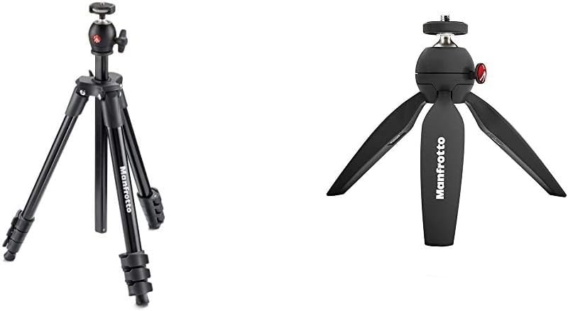 Compact Light Aluminum 4-Section Tripod Kit with Ball Head, Black, Pack of 2 M58149