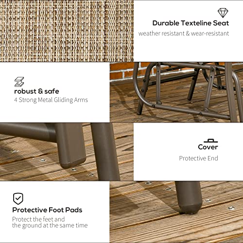 Gray 2-Seat Outdoor Glider Chair with Coffee Table C952878