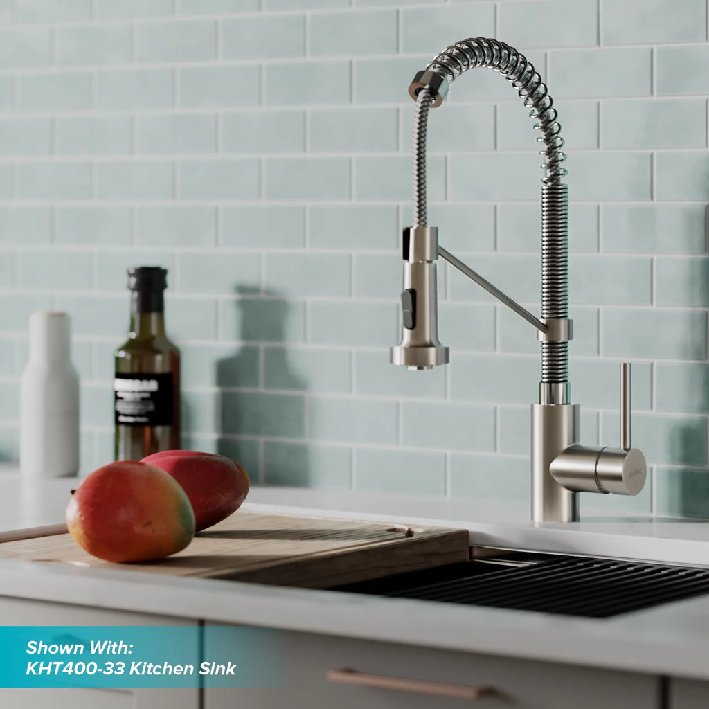 Single Handle Pull-Down Kitchen Faucet Stainless Steel Chrome H417957