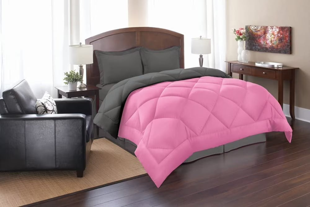 Pink/Gray King 3-Piece Comforter Set L494
