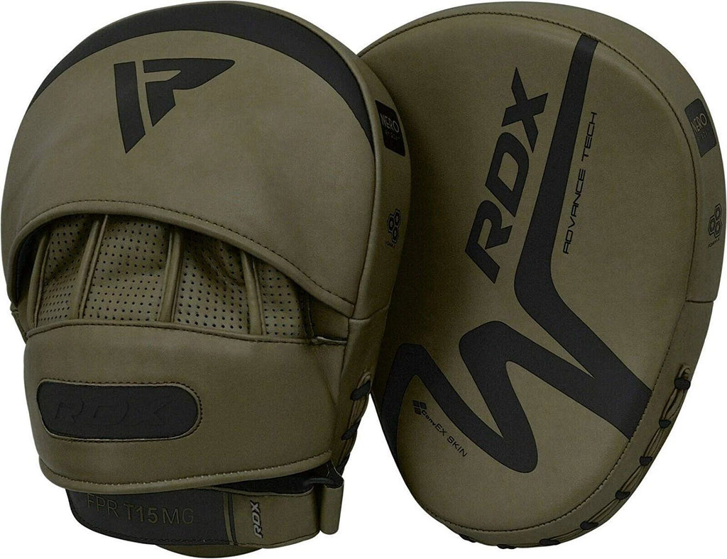 Matte Green Leather Boxing Focus Mitts G100901