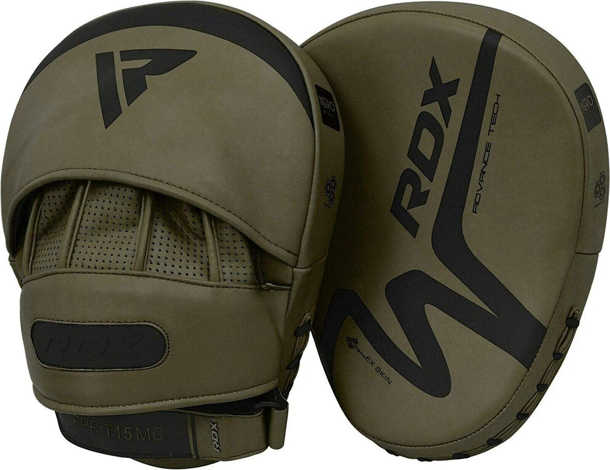 Matte Green Leather Boxing Focus Mitts G100901