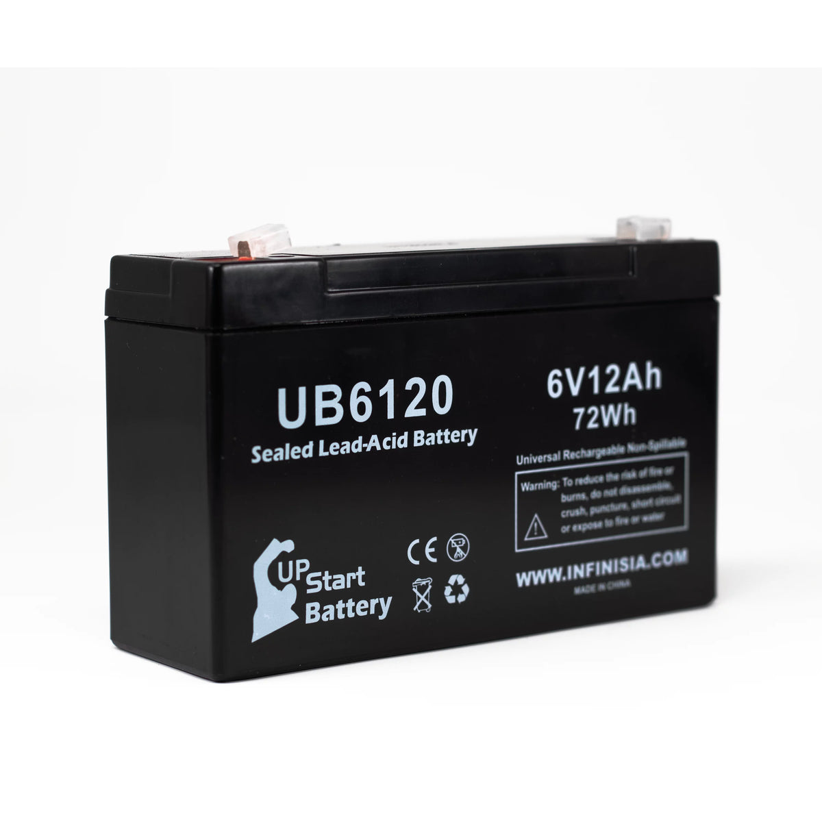 2x Pack 6V 12Ah Sealed Lead Acid Battery with F1 to F2 Terminal Adapters L4962