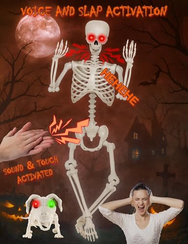 Life Size Skeleton with Glowing Eyes Movable Joints D223527