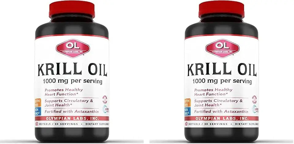 Krill Oil 1000mg Omega-3 EPA DHA 60 Softgels Pack of 2 O366401