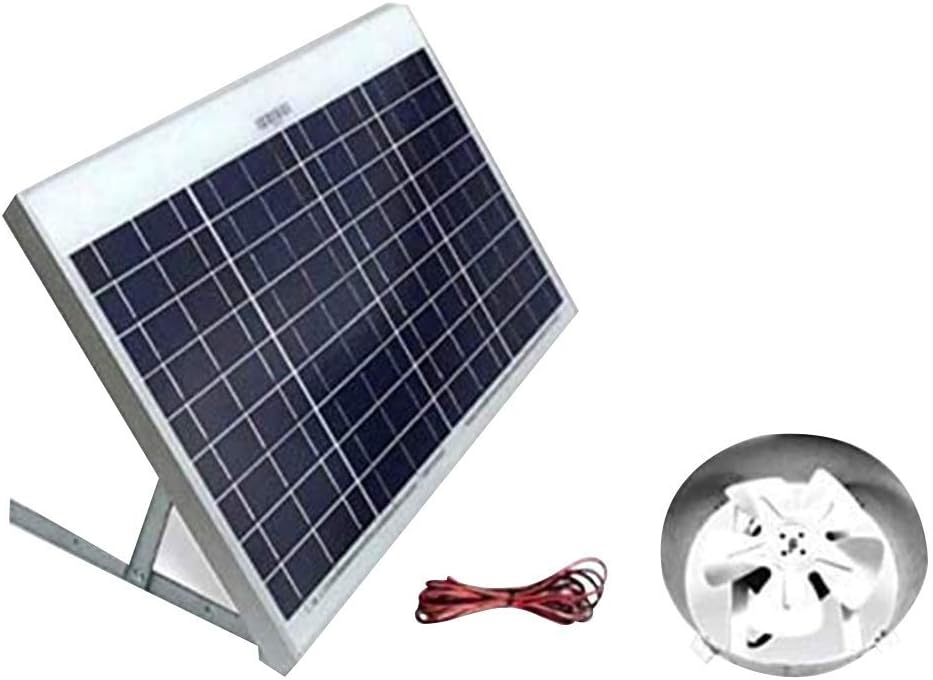 50-Watt 12 Plastic Fan with 10 Metal Blade Solar Fan U14946