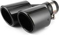 Carbon Fiber Exhaust Pipe Universal Dual Tail Crimping Throat Y-Pipe Auto Car Black T2226