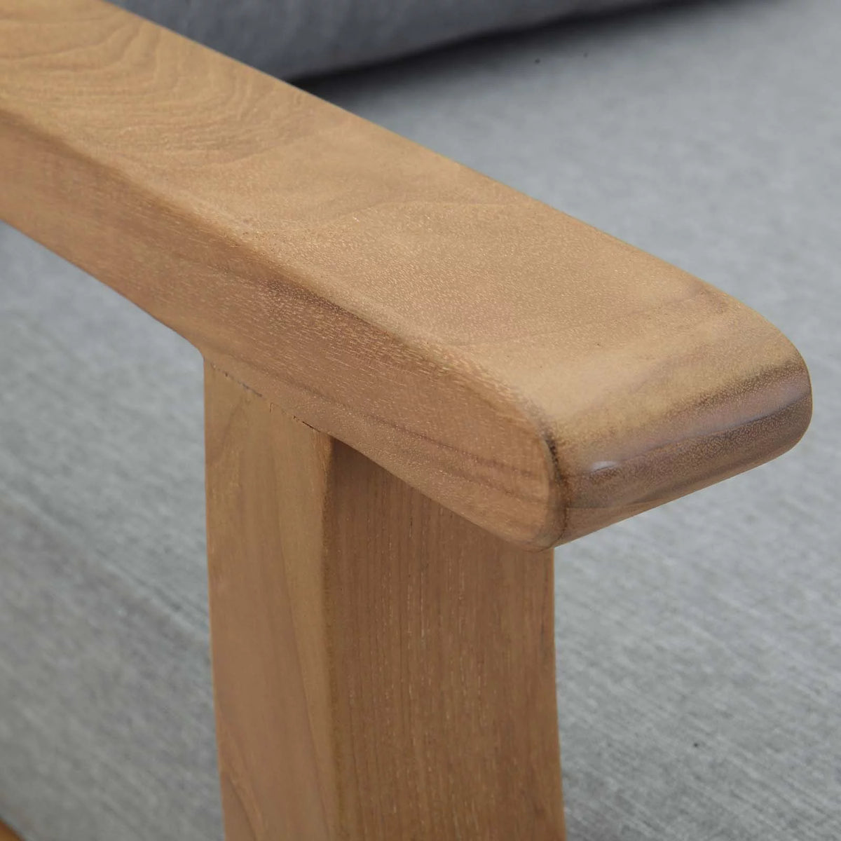 Grey Natural Wood Outdoor Sofa End Chair D373190