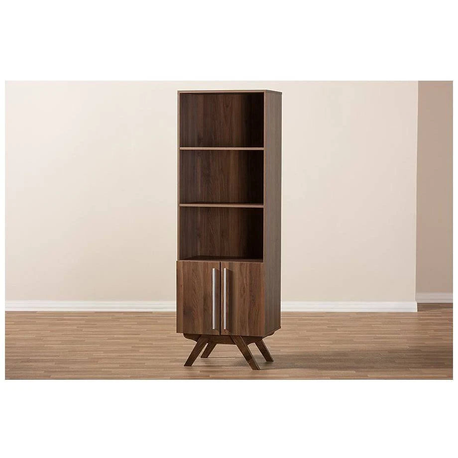 Walnut Brown Wood Bookcase P91775