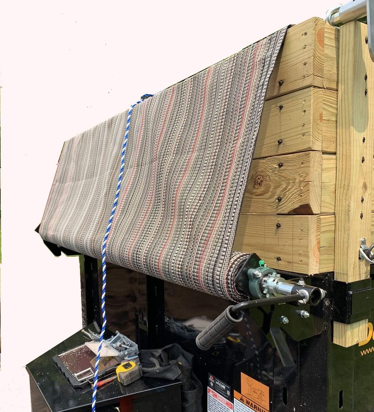 Dump Truck and Trailer Tarp Kit Manual Pull Hand Crank Octagon Axle with Mesh Tarp E412584