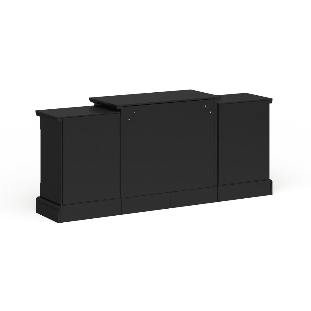 Black Faux Stone Electric Fireplace with Bookcases N72108