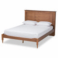 Ash Walnut Brown King Size Wood Platform Storage Bed with Built-in Shelves W4793