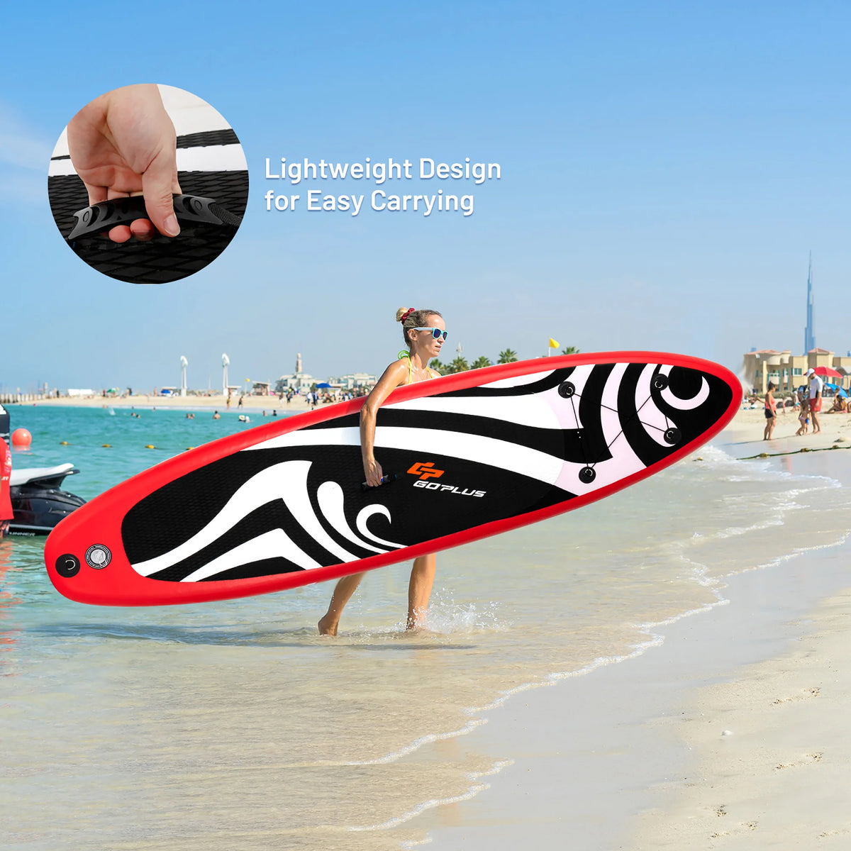 11' Inflatable Stand Up Paddle Board with Bag Paddle Pump Red K423