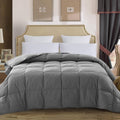 White Cal-King Size Feather & Down Cotton Comforter with 4 Corner Tabs J50794