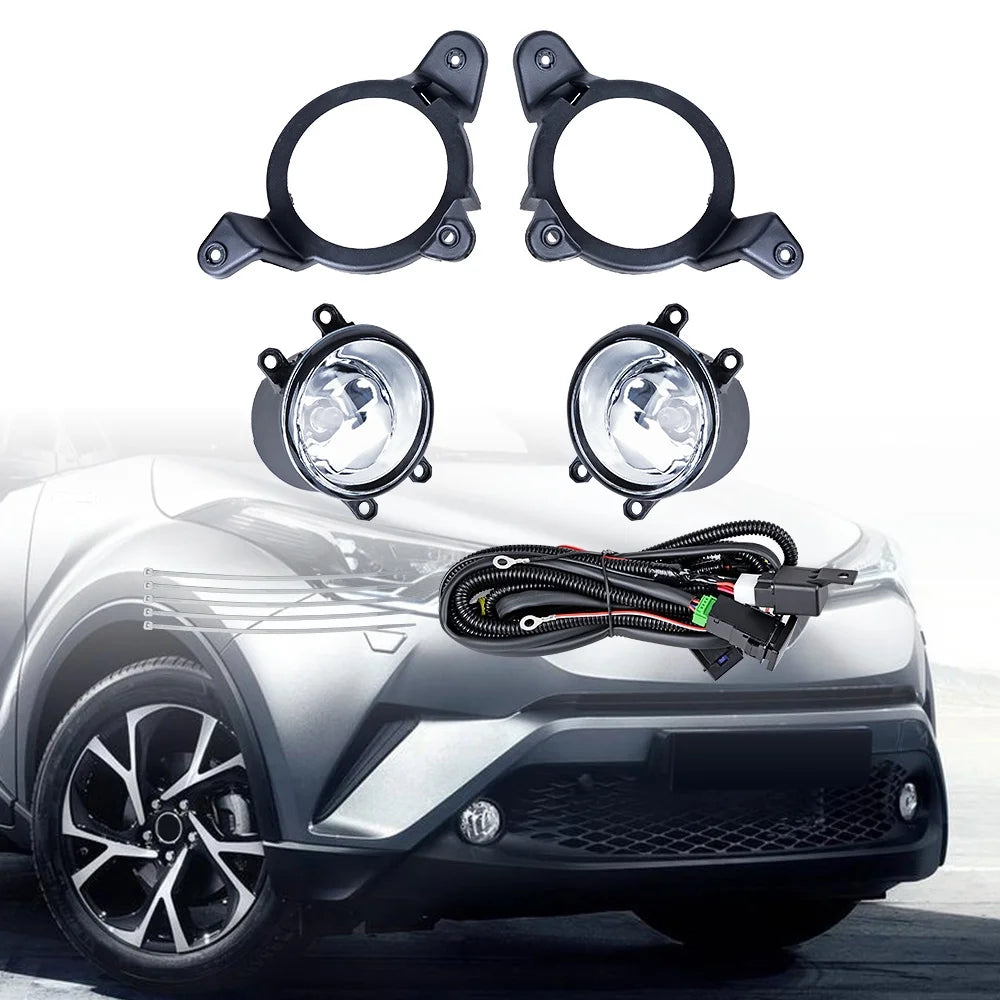 Front LED DRL Daytime Running Light Turn Signal Fog Lamps Bezel Set for Toyota C-HR 2016-2019 T657967