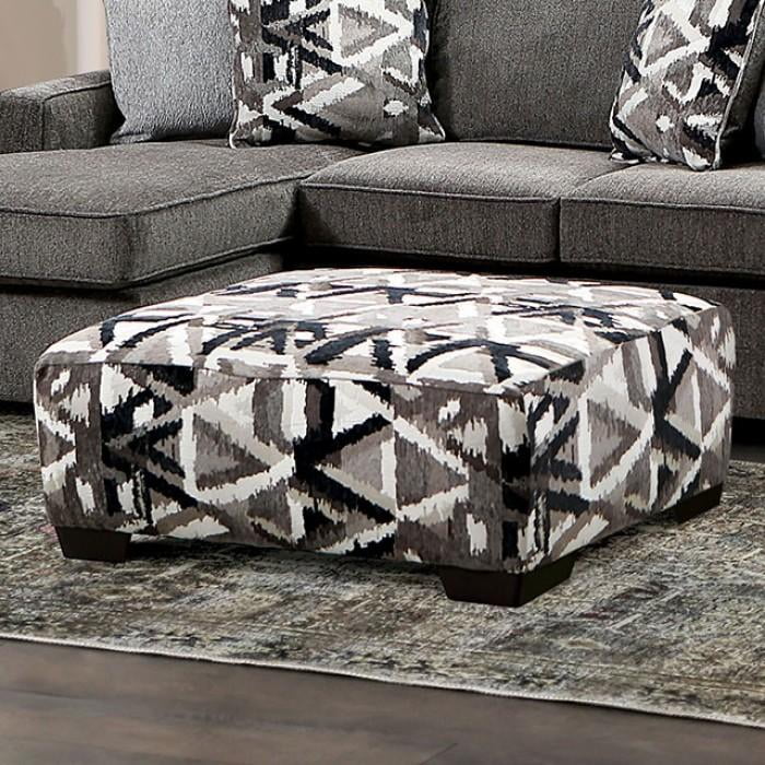 Gray Linen-like Fabric Living Room Set 3pcs Y56160