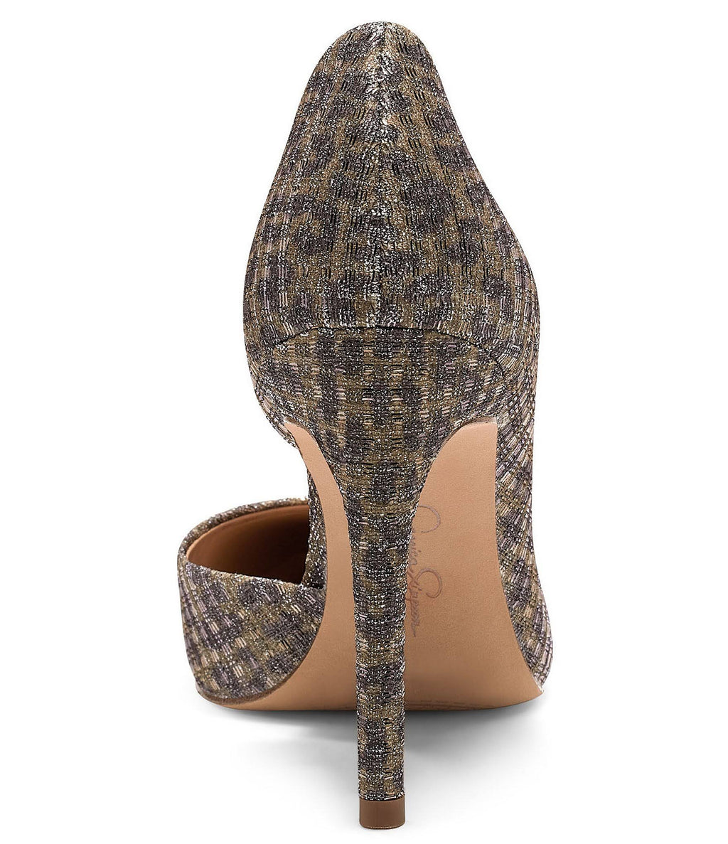 Metallic Leopard Print D'Orsay Pumps Y94980