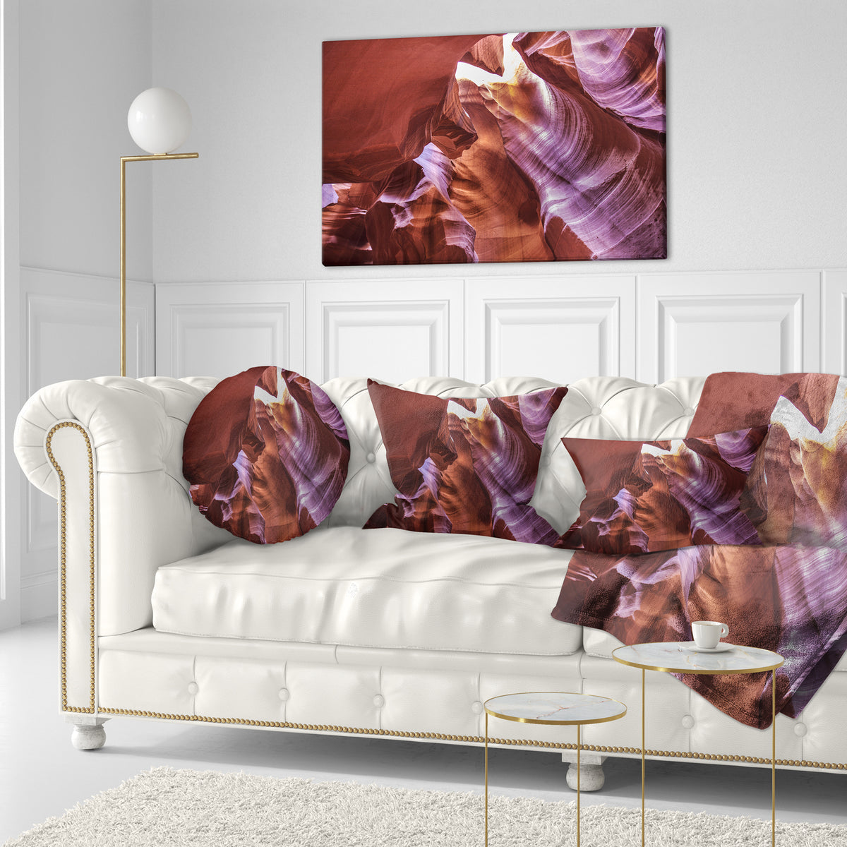 Light in Antelope Canyon Landscape Photo Throw Pillow D433340