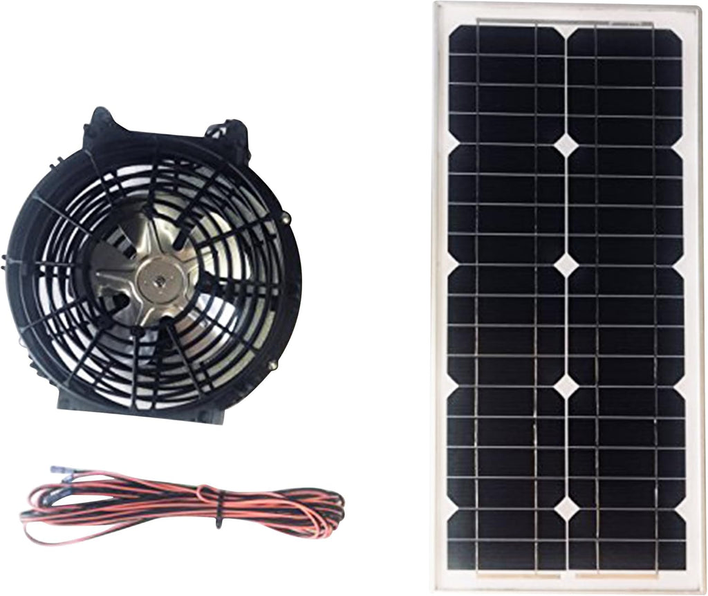 50-Watt 12 Plastic Fan with 10 Metal Blade Solar Fan U14946