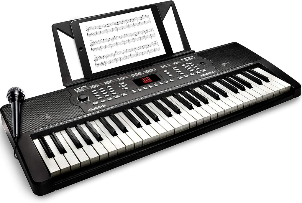 Electric Keyboard Digital Piano with 54 Keys, Speakers, Microphone and Piano Lessons Pack of 2 R84100