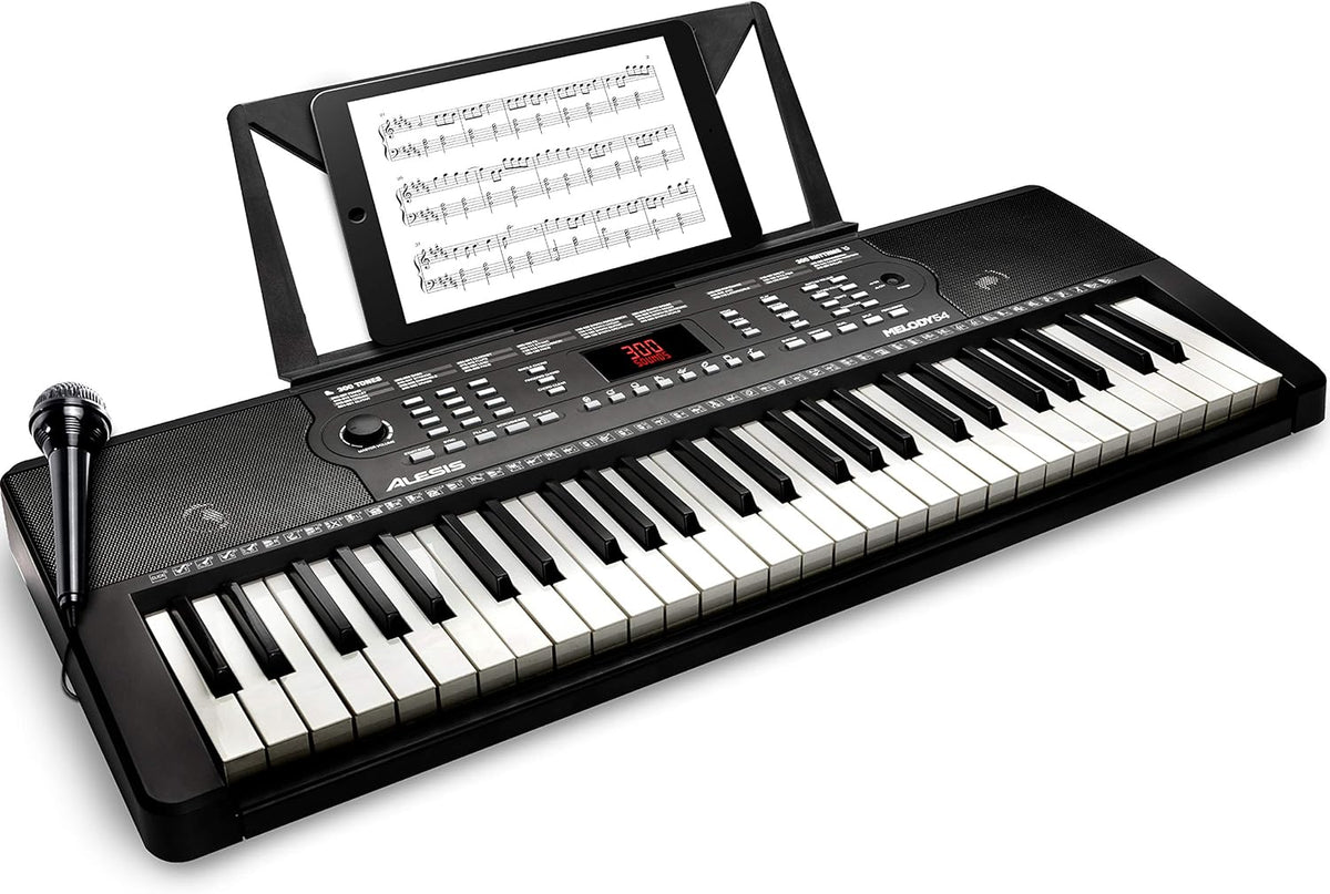 Electric Keyboard Digital Piano with 54 Keys, Speakers, Microphone and Piano Lessons Pack of 2 R84100