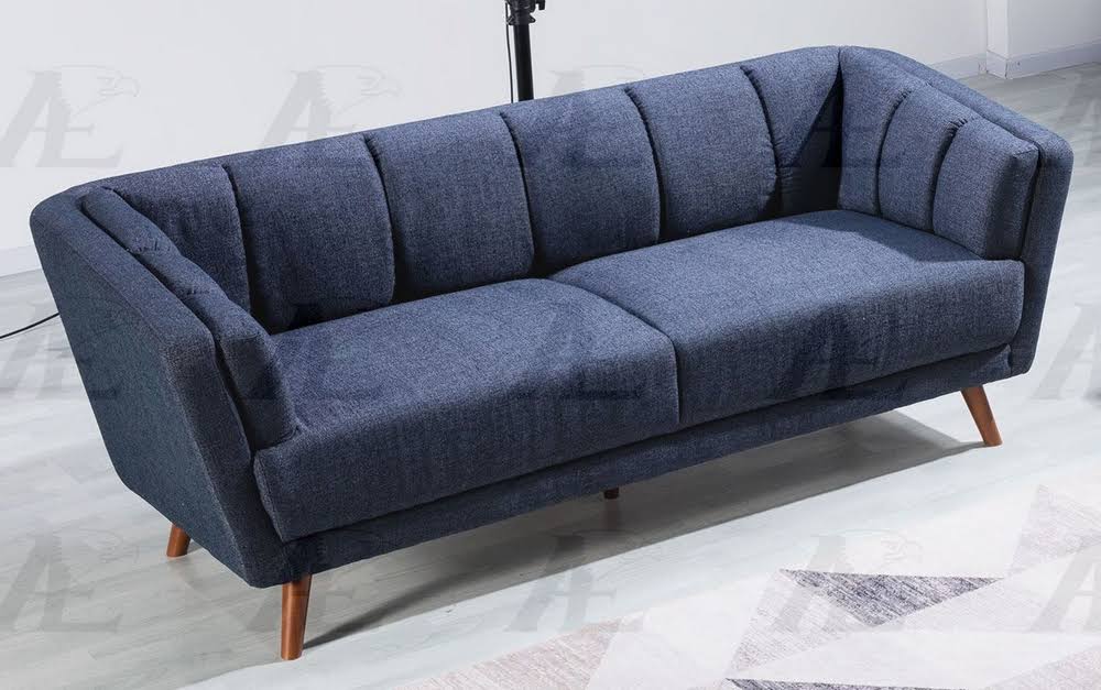 Blue Grey Linen 2-Seat Sofa N39162