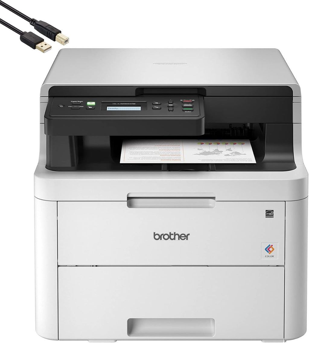 Compact Digital LED Color All-in-One Printer with Flatbed Copy & Scan, Wireless Duplex Printing J7738