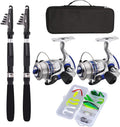 2.1m 2PCS Collapsible Carbon Fiber Telescopic Fishing Rods Spinning Reels Combo Set F789