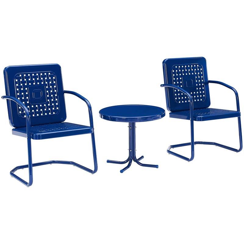 Navy 3-Piece Metal Patio Conversation Set R948840