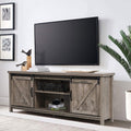 Espresso TV Stand with Sliding Barn Door Entertainment Center V34976