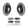 Rear Coated Drilled Slotted Disc Brake Rotors and Ceramic Pads Kit P182